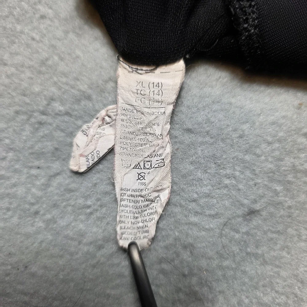 Old Navy Active Sports Bra Tank Girls XL 14 Black Go-Dry Striped‎ Racerback